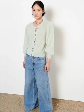ba&sh Baylor Balloon Sleeve Cardigan